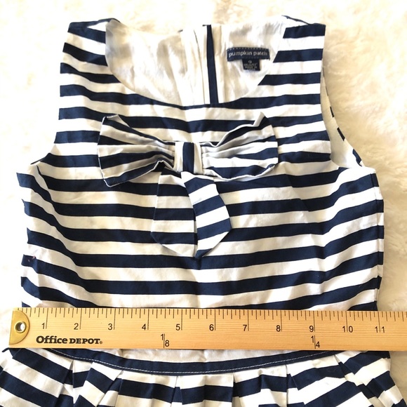 Pumpkin Patch Girls Dress with Bow Stripes Size 9 - Picture 8 of 10